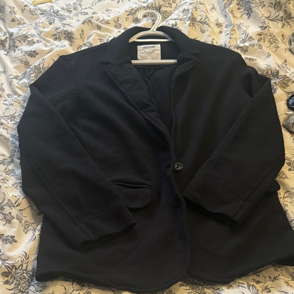 aerie Black Button Blazer Jacket PTP 19”